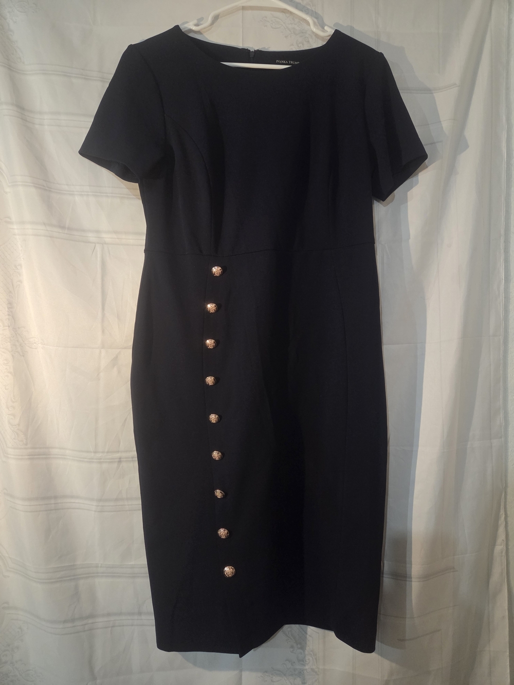 Ivanka Trump Midi Dress with Gold Buttons